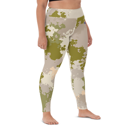 Michigan Upper Peninsula Yoga Leggings (w/ UP USA Flag) | Rosy Mound Camo