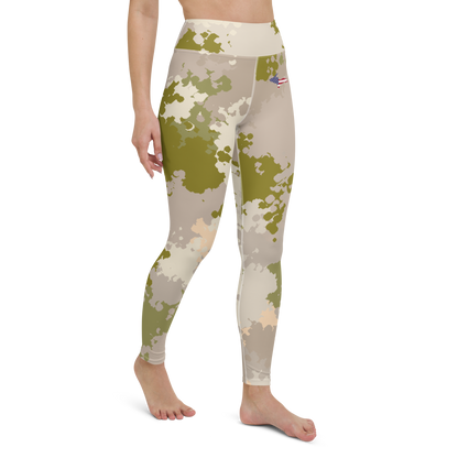 Michigan Upper Peninsula Yoga Leggings (w/ UP USA Flag) | Rosy Mound Camo