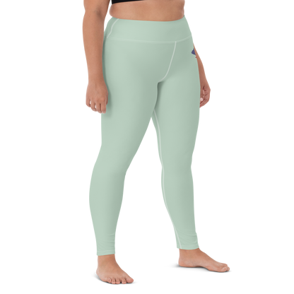 Michigan Upper Peninsula Yoga Leggings (w/ UP USA Flag) | Sea Green