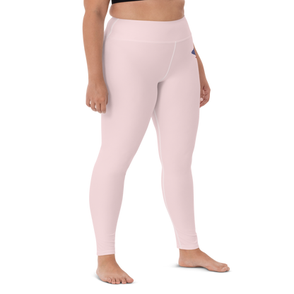 Michigan Upper Peninsula Yoga Leggings (w/ UP USA Flag) | Pale Pink