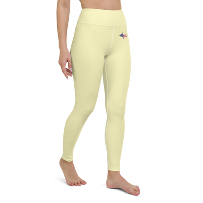 Michigan Upper Peninsula Yoga Leggings (w/ UP USA Flag) | Canary Yellow