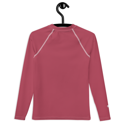 Michigan Upper Peninsula Rash Guard (w/ UP Outline) | Youth - Popstar Pink