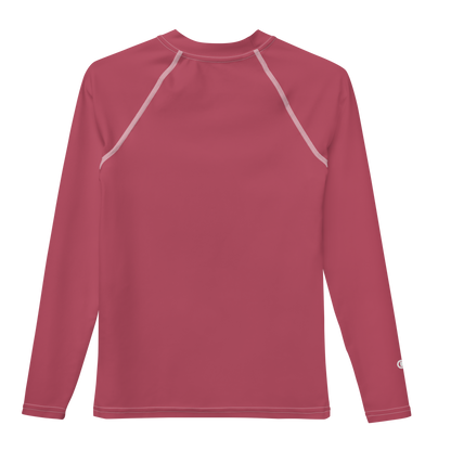 Michigan Upper Peninsula Rash Guard (w/ UP Outline) | Youth - Popstar Pink