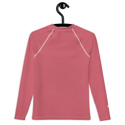 Michigan Upper Peninsula Rash Guard (w/ UP Outline) | Youth - Watermelon Pink