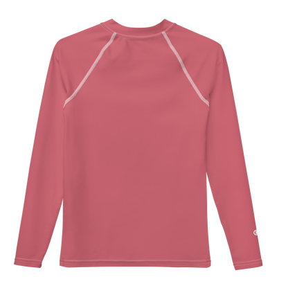 Michigan Upper Peninsula Rash Guard (w/ UP Outline) | Youth - Watermelon Pink