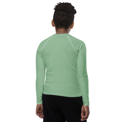 Michigan Upper Peninsula Rash Guard (w/ UP Outline) | Youth - Sea Green