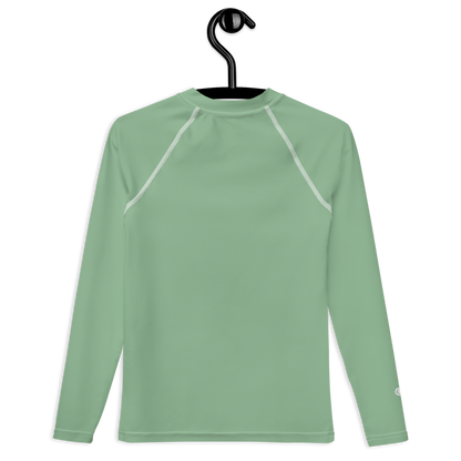 Michigan Upper Peninsula Rash Guard (w/ UP Outline) | Youth - Sea Green