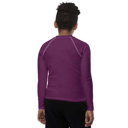 Michigan Upper Peninsula Rash Guard (w/ UP Outline) | Youth - Tyrian Purple