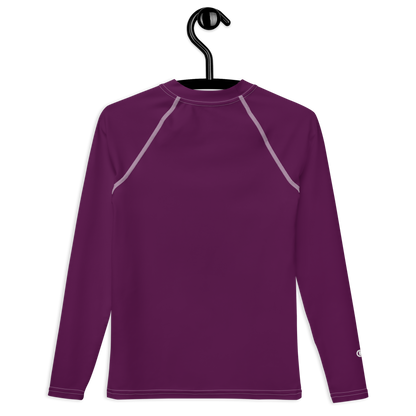 Michigan Upper Peninsula Rash Guard (w/ UP Outline) | Youth - Tyrian Purple