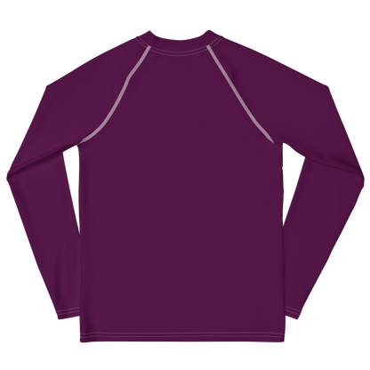 Michigan Upper Peninsula Rash Guard (w/ UP Outline) | Youth - Tyrian Purple