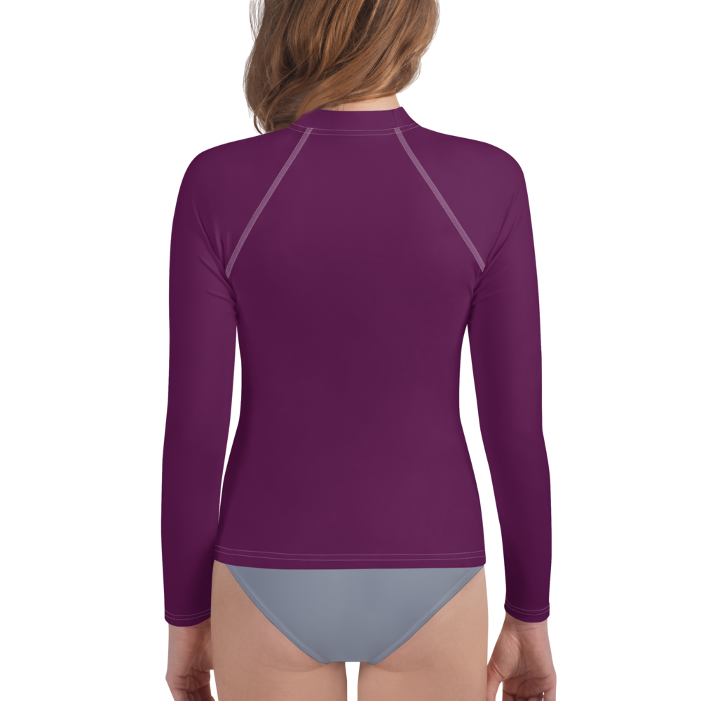 Michigan Upper Peninsula Rash Guard (w/ UP Outline) | Youth - Tyrian Purple