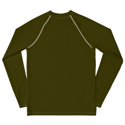 Michigan Upper Peninsula Rash Guard (w/ UP Outline) | Youth - Military Green