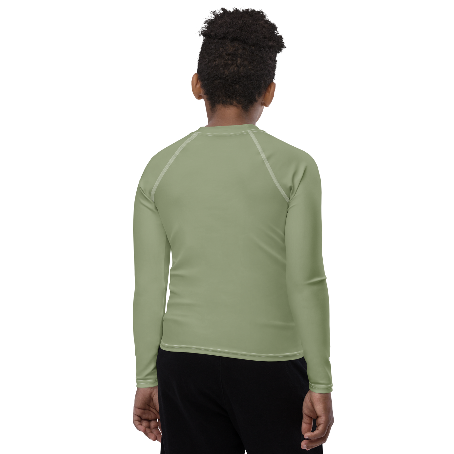 Michigan Upper Peninsula Rash Guard (w/ UP Outline) | Youth - Beachgrass Green