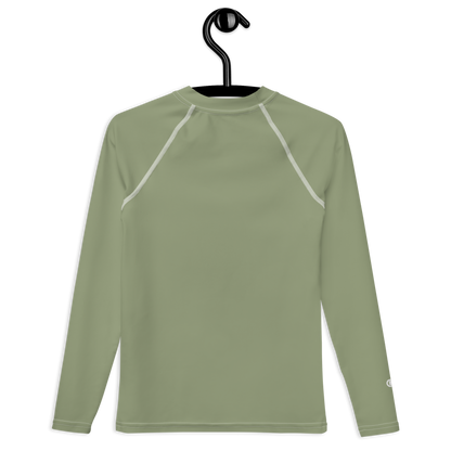 Michigan Upper Peninsula Rash Guard (w/ UP Outline) | Youth - Beachgrass Green