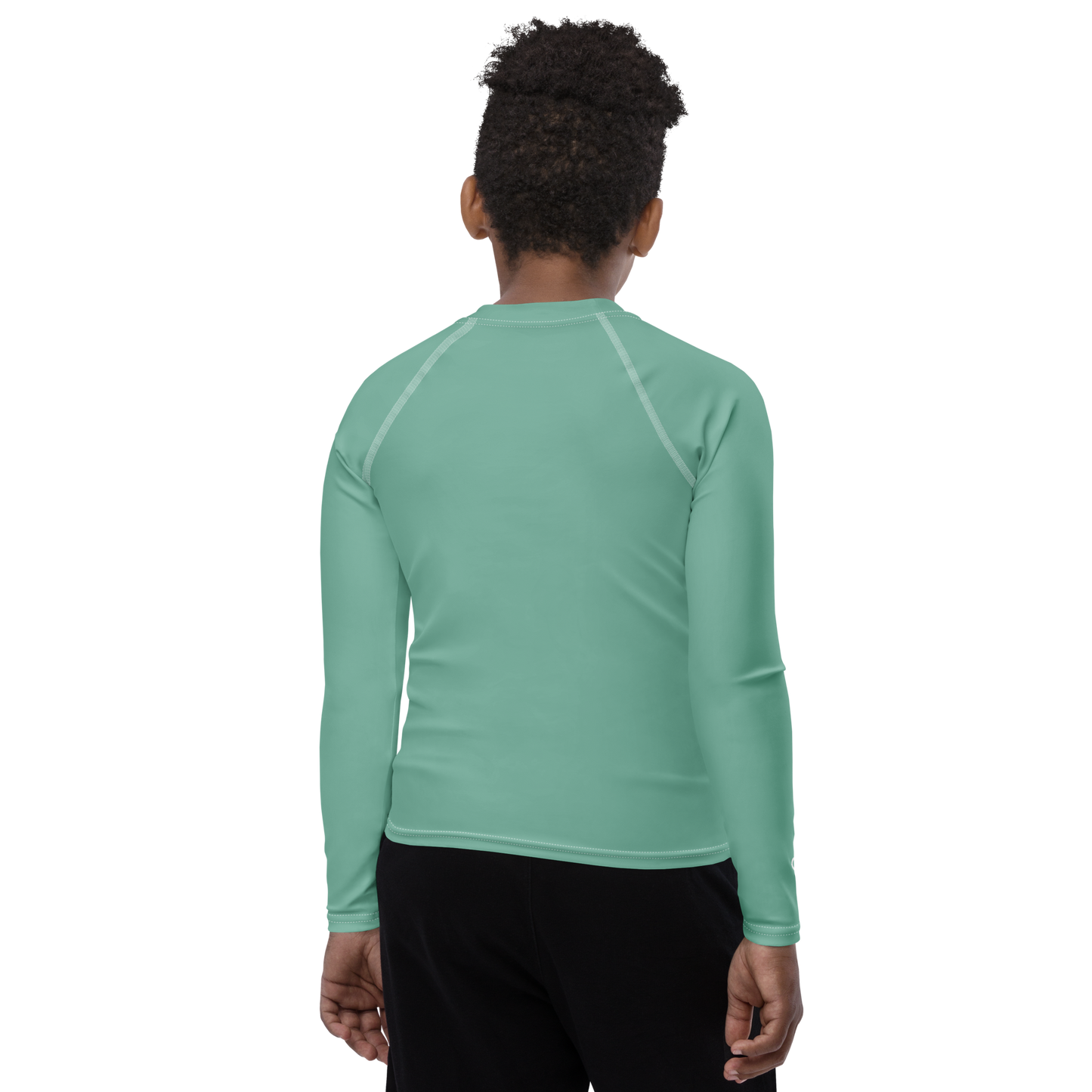 Michigan Upper Peninsula Rash Guard (w/ UP Outline) | Youth - Metallic Mint Green