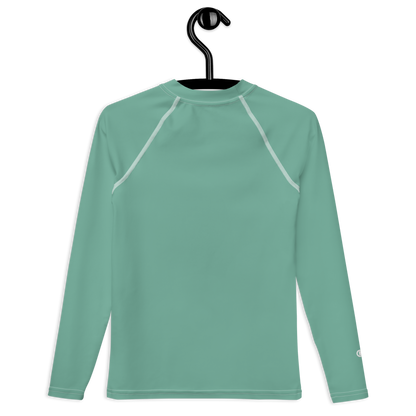 Michigan Upper Peninsula Rash Guard (w/ UP Outline) | Youth - Metallic Mint Green