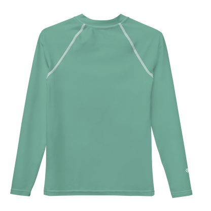 Michigan Upper Peninsula Rash Guard (w/ UP Outline) | Youth - Metallic Mint Green