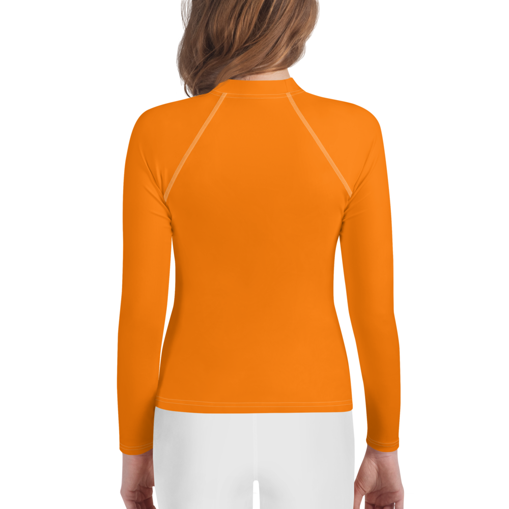 Michigan Upper Peninsula Rash Guard (w/ UP Outline) | Youth - Safety Orange