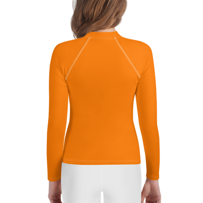 Michigan Upper Peninsula Rash Guard (w/ UP Outline) | Youth - Safety Orange