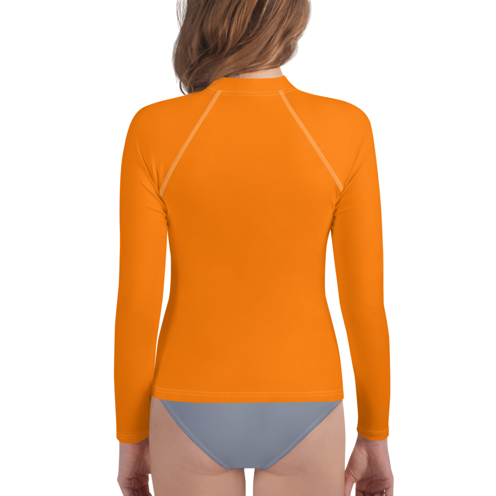 Michigan Upper Peninsula Rash Guard (w/ UP Outline) | Youth - Safety Orange