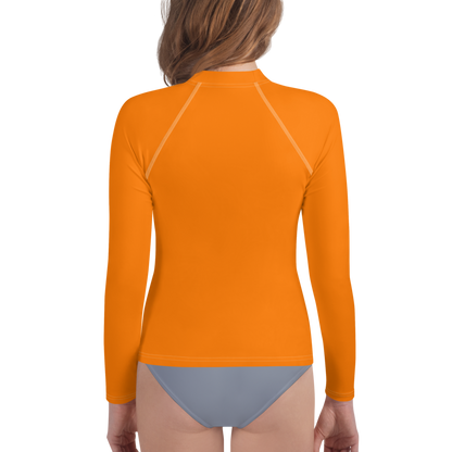 Michigan Upper Peninsula Rash Guard (w/ UP Outline) | Youth - Safety Orange