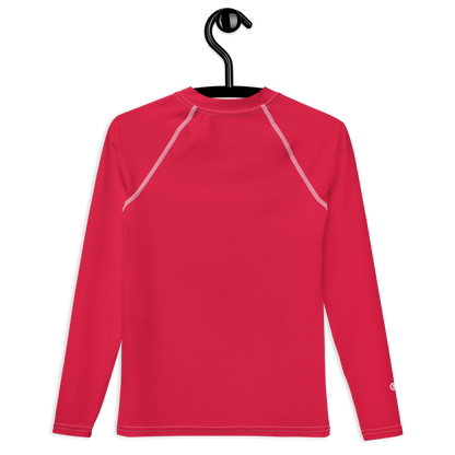 Michigan Upper Peninsula Rash Guard (w/ UP Outline) | Youth - Lighthouse Red