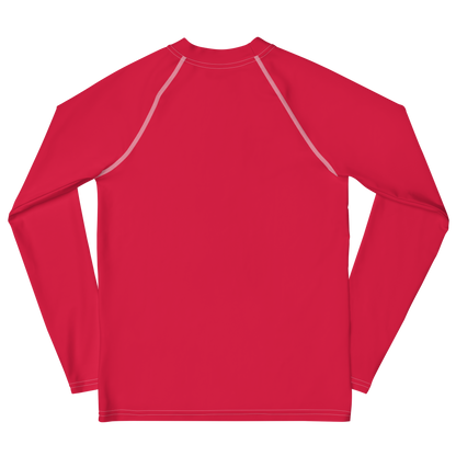 Michigan Upper Peninsula Rash Guard (w/ UP Outline) | Youth - Lighthouse Red