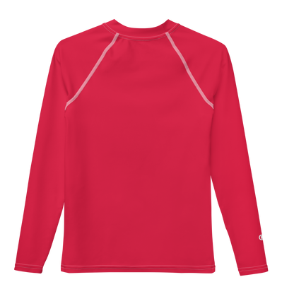 Michigan Upper Peninsula Rash Guard (w/ UP Outline) | Youth - Lighthouse Red