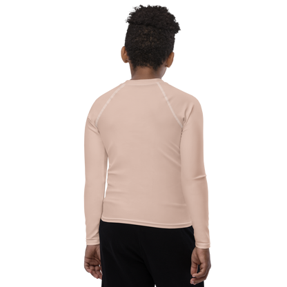 Michigan Upper Peninsula Rash Guard (w/ UP Outline) | Youth - Rose Gold