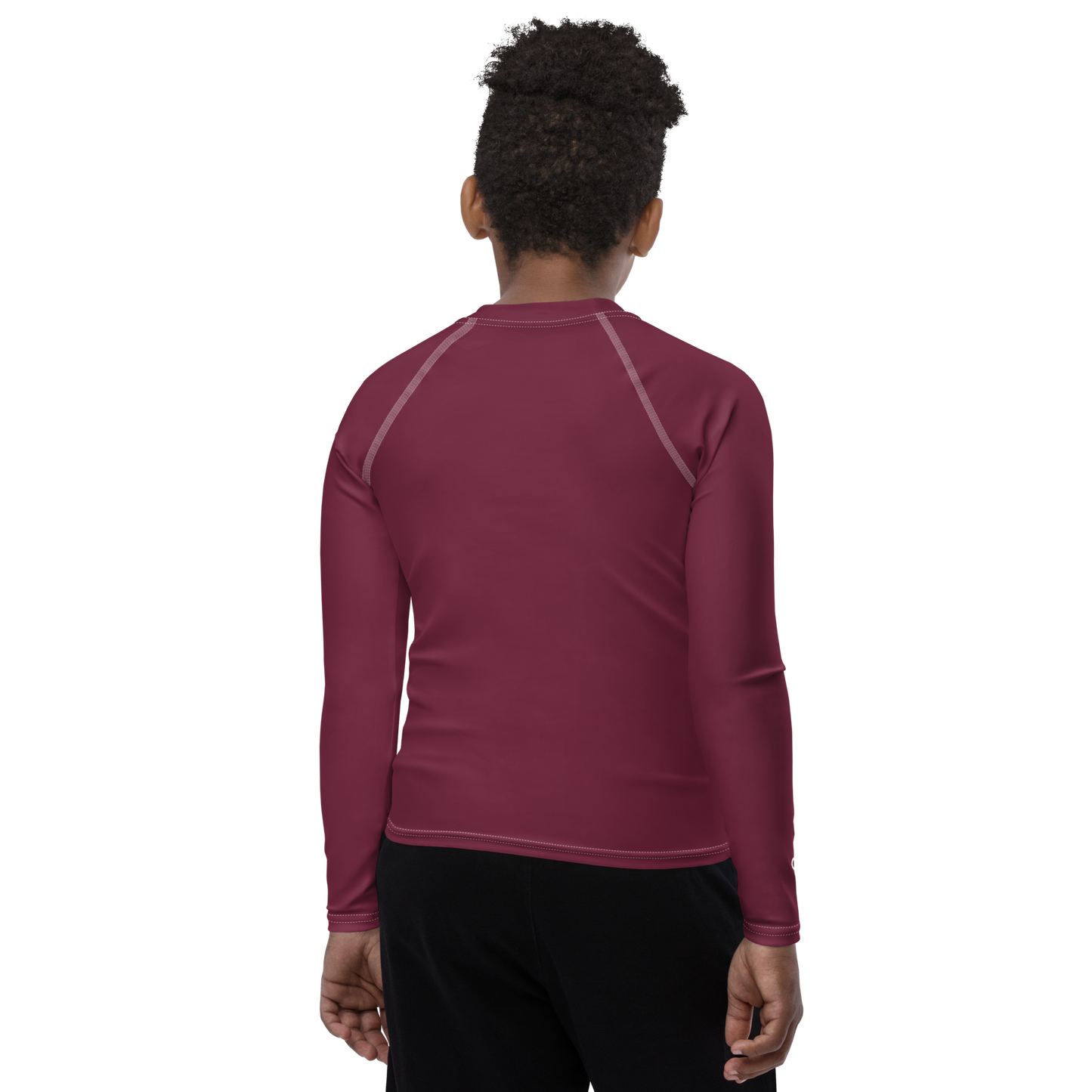 Michigan Upper Peninsula Rash Guard (w/ UP Outline) | Youth - Old Mission Burgundy