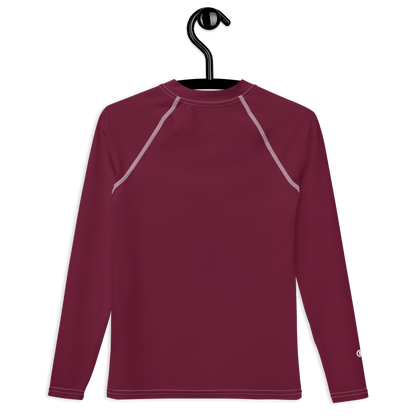 Michigan Upper Peninsula Rash Guard (w/ UP Outline) | Youth - Old Mission Burgundy