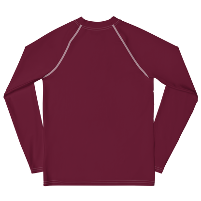 Michigan Upper Peninsula Rash Guard (w/ UP Outline) | Youth - Old Mission Burgundy