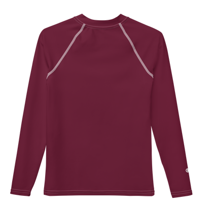 Michigan Upper Peninsula Rash Guard (w/ UP Outline) | Youth - Old Mission Burgundy