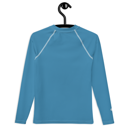 Michigan Upper Peninsula Rash Guard (w/ UP Outline) | Youth - Lake Michigan Blue