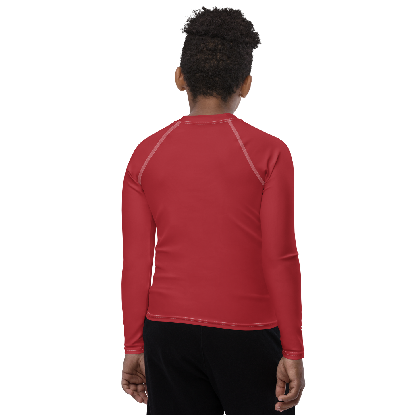 Michigan Upper Peninsula Rash Guard (w/ UP Outline) | Youth - Thimbleberry Red