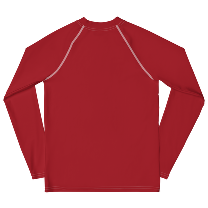 Michigan Upper Peninsula Rash Guard (w/ UP Outline) | Youth - Thimbleberry Red