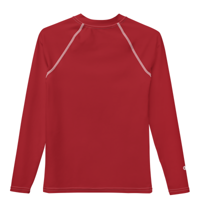 Michigan Upper Peninsula Rash Guard (w/ UP Outline) | Youth - Thimbleberry Red