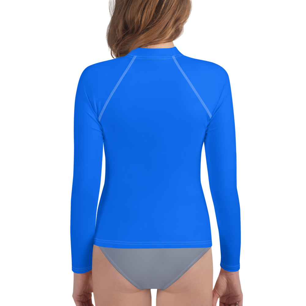 Michigan Upper Peninsula Rash Guard (w/ UP Outline) | Youth - Motor Town Blue