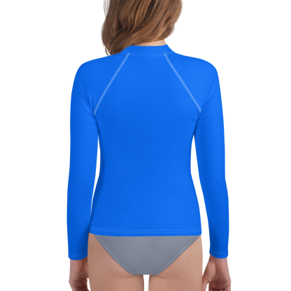 Michigan Upper Peninsula Rash Guard (w/ UP Outline) | Youth - Motor Town Blue