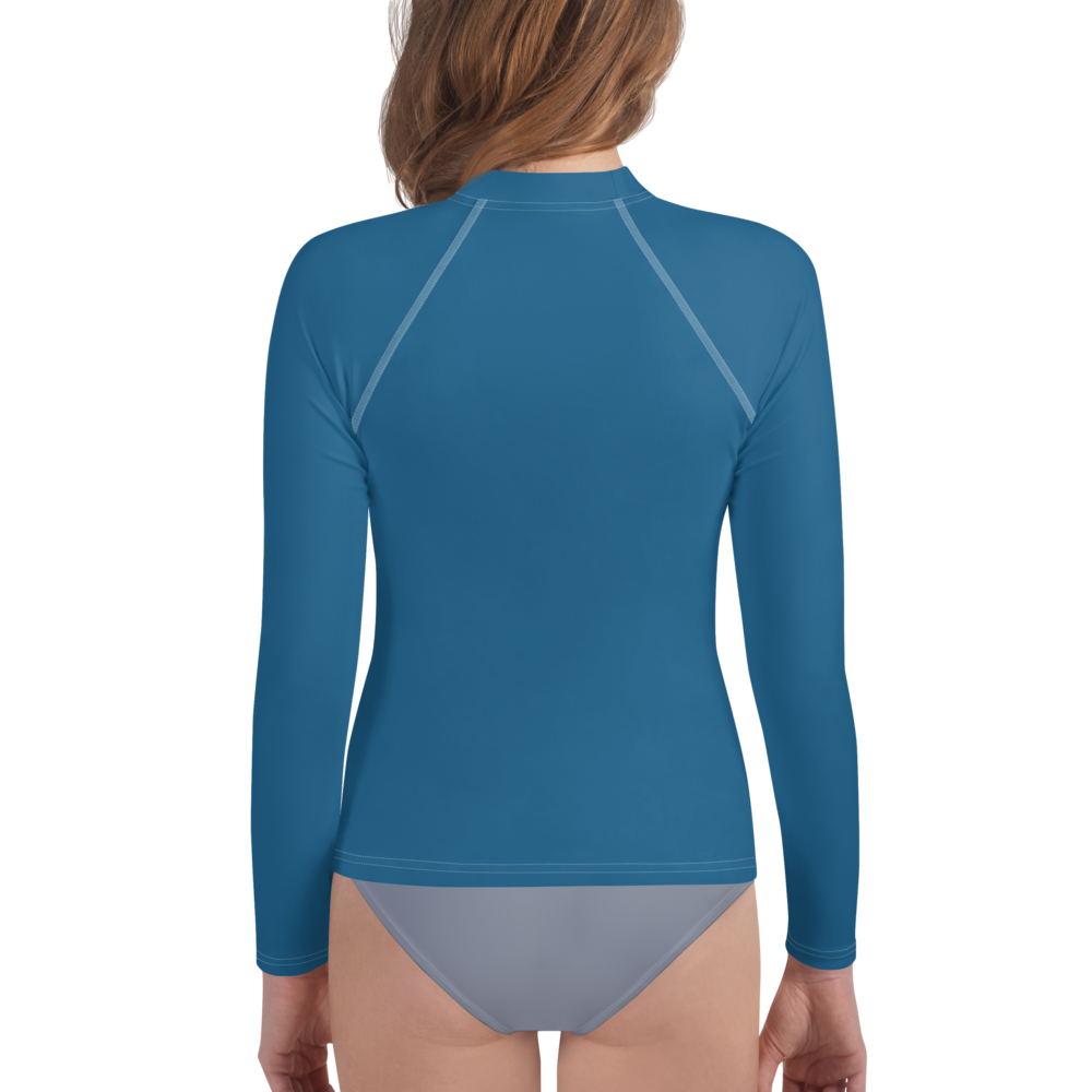 Michigan Upper Peninsula Rash Guard (w/ UP Outline) | Youth - Blueberry