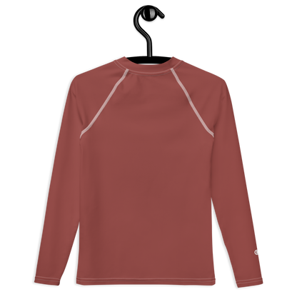 Michigan Upper Peninsula Rash Guard (w/ UP Outline) | Youth - Ore Dock Red