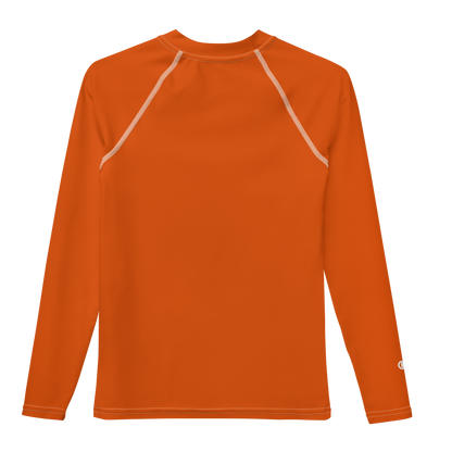 Michigan Upper Peninsula Rash Guard (w/ UP Outline) | Youth - Maple Leaf Orange