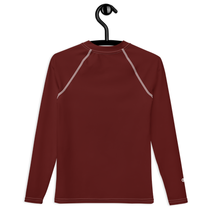 Michigan Upper Peninsula Rash Guard (w/ UP Outline) | Youth - Cherrywood Color