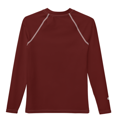 Michigan Upper Peninsula Rash Guard (w/ UP Outline) | Youth - Cherrywood Color