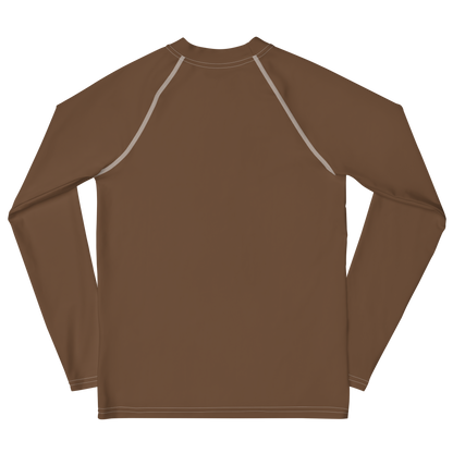 Michigan Upper Peninsula Rash Guard (w/ UP Outline) | Youth - Coffee Color