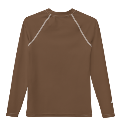 Michigan Upper Peninsula Rash Guard (w/ UP Outline) | Youth - Coffee Color