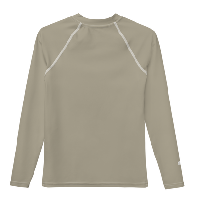 Michigan Upper Peninsula Rash Guard (w/ UP Outline) | Youth - Petoskey Stone Beige