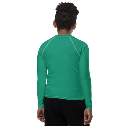 Michigan Upper Peninsula Rash Guard (w/ UP Outline) | Youth - Emerald Green