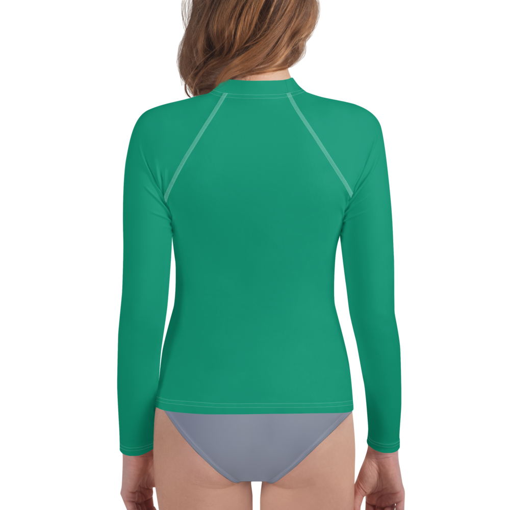 Michigan Upper Peninsula Rash Guard (w/ UP Outline) | Youth - Emerald Green