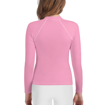 Michigan Upper Peninsula Rash Guard (w/ UP Outline) | Youth - '67 Caddie Pink